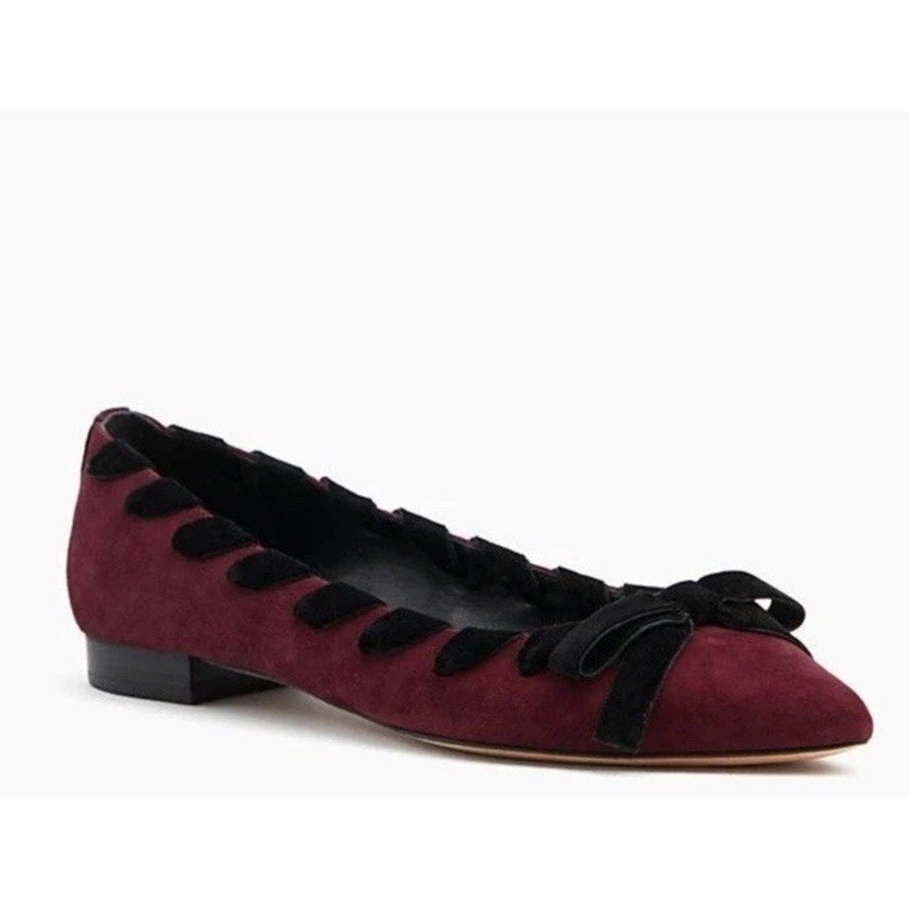 NEW Kate Kalani Flats Deep Cherry Burgundy Kid Suede Women's Size 8.5M